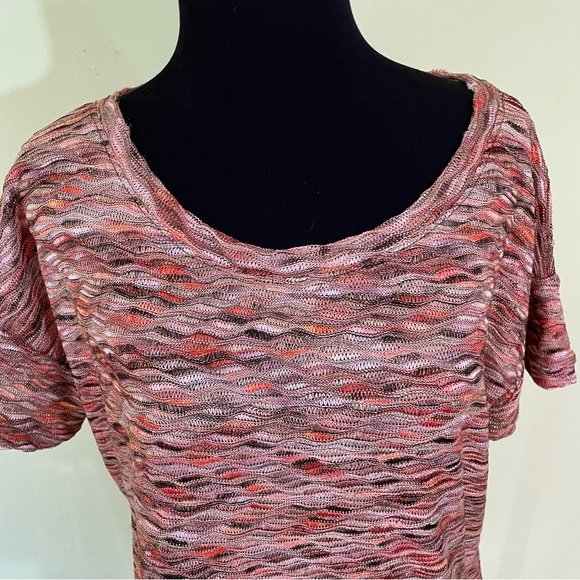 FREE PEOPLE MULTICOLORED TEXTURED SHORT SLEEVE TOP SHIRT SIZE SMALL - Picture 6 of 7